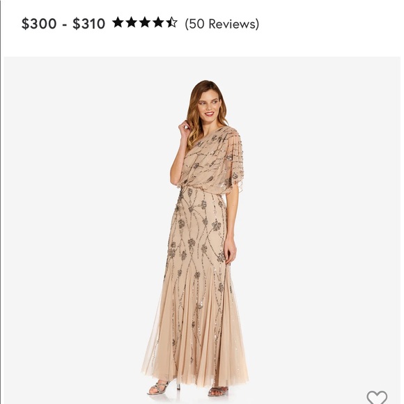 Adrianna Papell - One shoulder beaded gown. - Picture 2 of 4